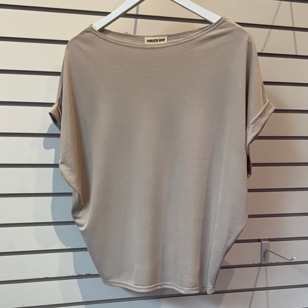 Charlotte Russe Beige Short Sleeve Top. Never Washed or Worn. New without Tags.